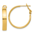 14k Yellow Gold Hoop Earrings, Classic Polished Finish with Hinged Snap Closure
