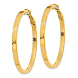 14k Yellow Gold Hoop Earrings, Classic High Polish Round Design with Latch Back Closure