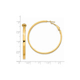 14k Yellow Gold Hoop Earrings, Classic High Polish Round Design with Latch Back Closure