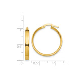 14k Yellow Gold Hoop Earrings, Classic Round Polished Metal Hoops with Hinged Snap Closure