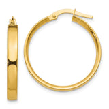14k Yellow Gold Hoop Earrings, Classic Round Polished Metal Hoops with Hinged Snap Closure