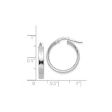 14k White Gold Hoop Earrings, Polished Finish, Hinged Snap Closure, Minimalist Style