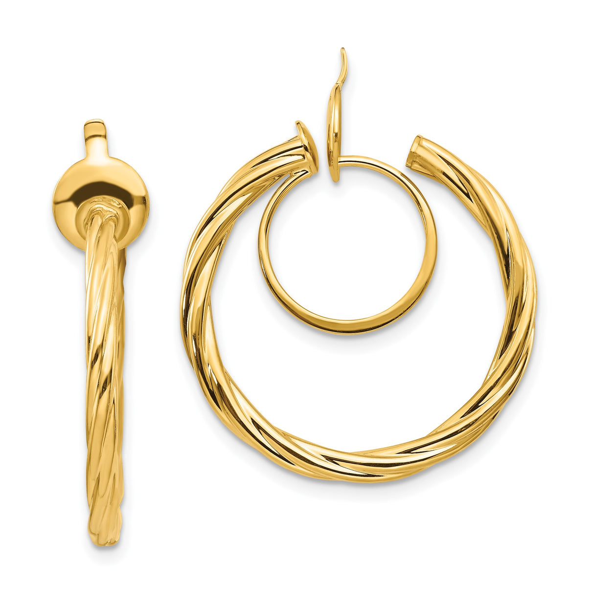 14k Yellow Gold Twisted Hoop Earrings for Women, Polished Rope Style with Timeless Design, Classic Daily Wear Hoops, Elegant Fashion Jewelry, Modern Statement Gold Earrings, Solid Fine Hoops
