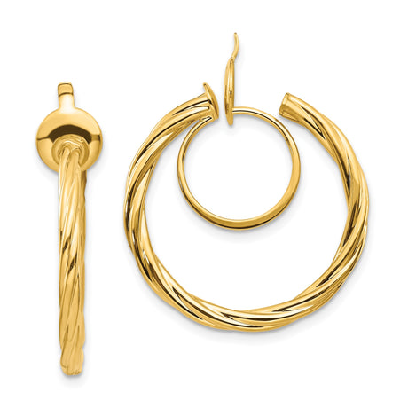 14k Yellow Gold Twisted Hoop Earrings for Women, Polished Rope Style with Timeless Design, Classic Daily Wear Hoops, Elegant Fashion Jewelry, Modern Statement Gold Earrings, Solid Fine Hoops
