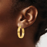 14k Yellow Gold Hoop Earrings, Smooth Polished Finish, Medium Lightweight Classic Hoops