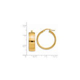 14k Yellow Gold Hoop Earrings, Classic Round Smooth Wide Design for Women
