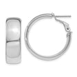 14k White Gold Hoop Earrings, Polished Medium Hoops with Smooth Finish, Classic Minimalist Style