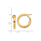 14k Yellow Gold Hoop Earrings, Classic Round Medium Hoops with Hinged Clasp