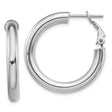 14k White Gold Hoop Earrings, Polished Finish, Lightweight Modern Design for Women