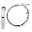 14k White Gold Hoop Earrings, Classic Polished Round Tube Style with Hinged Snap Closure