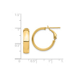 14k Yellow Gold Hoop Earrings, Polished Finish, Omega Back, Classic Minimalist Style for Women