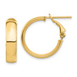 14k Yellow Gold Hoop Earrings, Polished Finish, Omega Back, Classic Minimalist Style for Women