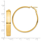14k Yellow Gold Hoop Earrings, Medium to Large Lightweight Polished Circular Design for Women