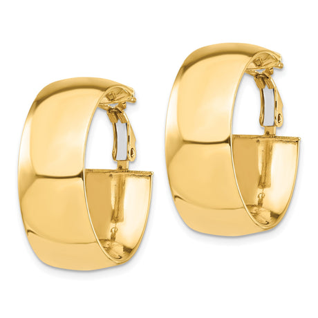 14k Yellow Gold Hoop Earrings with Latch Back Closure and Polished Finish
