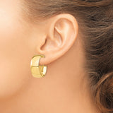 14k Yellow Gold Hoop Earrings with Latch Back Closure and Polished Finish
