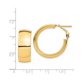 14k Yellow Gold Hoop Earrings with Latch Back Closure and Polished Finish