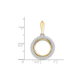 14 mm 14k Multi-Tone Gold coin bezel for 14 mm Coin — size reference (ruler)