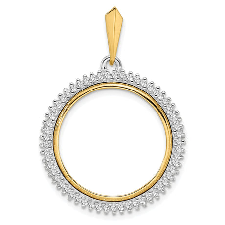 22 mm 14k Multi-Tone Gold coin bezel for 21.6 mm Coin