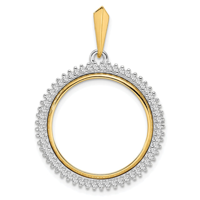 22 mm 14k Multi-Tone Gold coin bezel for 21.6 mm Coin