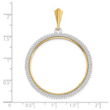34 mm 14k Multi-Tone Gold coin bezel for 34.2 mm Coin — size reference (ruler)