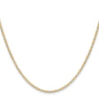 14K Tri-color Gold 2 mm Polished Chain Necklace