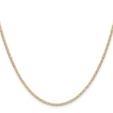 14K Tri-color Gold 2 mm Polished Chain Necklace