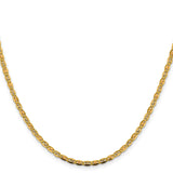 14K Tri-color Gold 2.75 mm Polished Chain Necklace, Solid