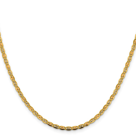 14K Tri-color Gold 2.75 mm Polished Chain Necklace, Solid