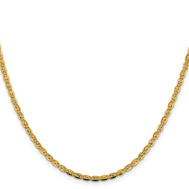 14K Tri-color Gold 2.75 mm Polished Chain Necklace, Solid