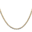 14K Tri-color Gold 3.2 mm Polished Chain Necklace