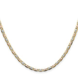 14K Tri-color Gold 3.2 mm Polished Chain Necklace