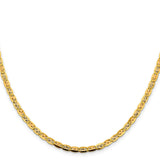 14K Tri-color Gold 3.8 mm Polished Chain Necklace, Solid