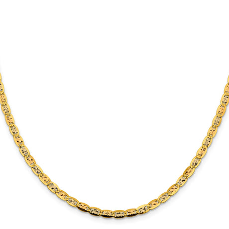14K Tri-color Gold 3.8 mm Polished Chain Necklace, Solid