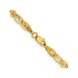 14K Tri-color Gold 3.8 mm Polished Chain Necklace, Solid alternate angle