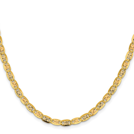 14K Tri-color Gold 4.65 mm Polished Chain Necklace, Solid