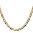 14K Tri-color Gold 6.1 mm Polished Chain Necklace