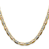 14K Tri-color Gold 6.1 mm Polished Chain Necklace