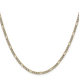 14K Yellow Gold 2.3 mm Figaro Chain Necklace, Polished