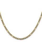 14K Yellow Gold 3.2 mm Figaro Chain Necklace, Polished