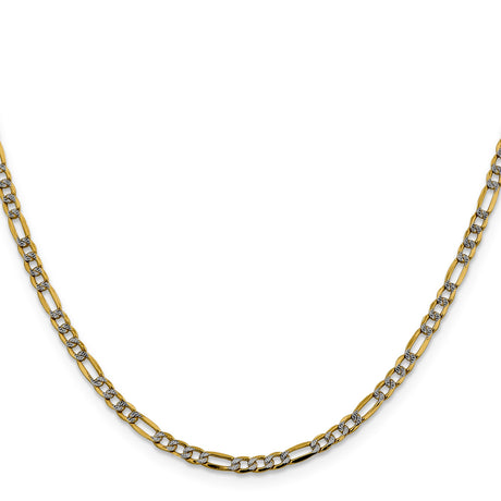 14K Yellow Gold 3.2 mm Figaro Chain Necklace, Polished