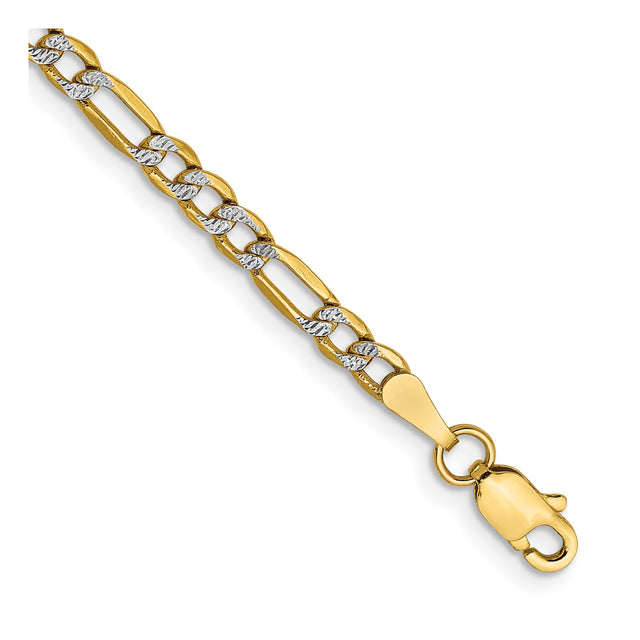 14K Yellow Gold 3.2 mm Figaro Chain Bracelet, Polished