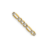 14K Yellow Gold 3.2 mm Figaro Chain Necklace, Polished detail view