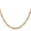 14K Yellow Gold 3.9 mm Figaro Chain Necklace, Polished