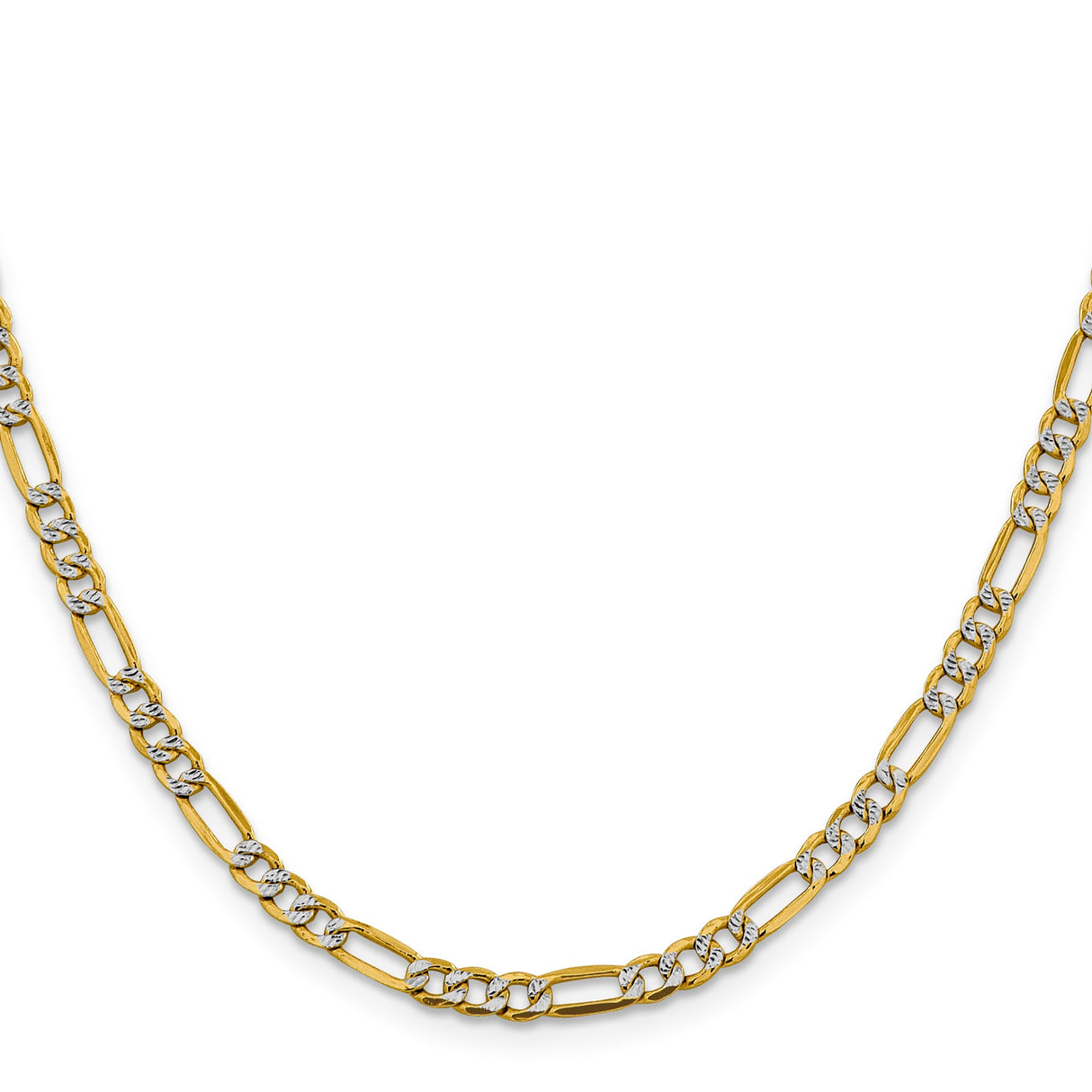 14K Yellow Gold 3.9 mm Figaro Chain Necklace, Polished