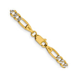 14K Yellow Gold 3.9 mm Figaro Chain Necklace, Polished alternate angle