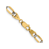 14K Yellow Gold 5.25 mm Figaro Chain Necklace, Polished alternate angle