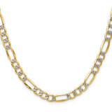 14K Yellow Gold 6.5 mm Figaro Chain Necklace, Polished