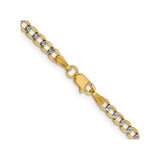 14K Yellow Gold 3.4 mm Curb Chain Necklace, Polished alternate angle