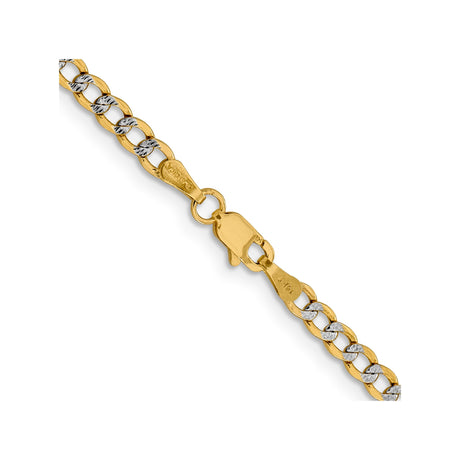 14K Yellow Gold 3.4 mm Curb Chain Necklace, Polished alternate angle