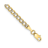 14K Yellow Gold 3.4 mm Curb Chain Bracelet, Polished alternate angle